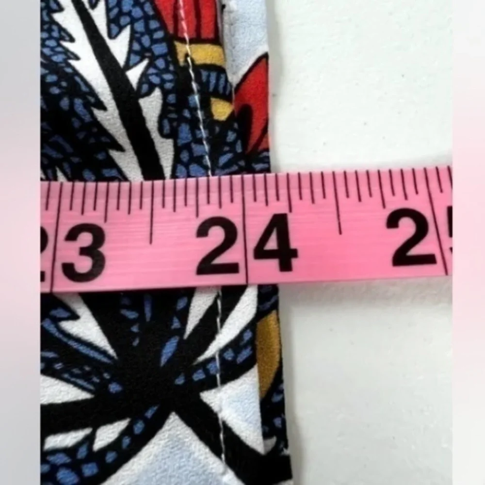 LOFT Light Blue Square Neck Botanical Floral Short Sleeve Blouse​ - Picture 4 of 10